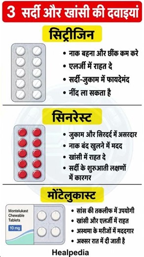 सर्दी और खांसी की 3 प्रभावी दवाइयां: सिट्रेज़िन, सिनारेस्ट और मोंटेलुकास्ट की पूरी जानकारी #health