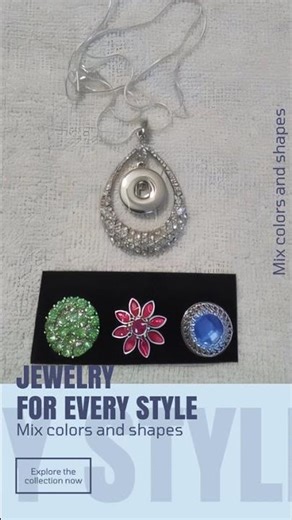 Button Snap Pendant Necklace