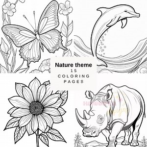 Nature Themed Coloring Pages | Adult’s Nature 15 Coloring Pages | Children’s Nature and Animals 15 Coloring Pages | Animal Theme Coloring - Etsy Australia