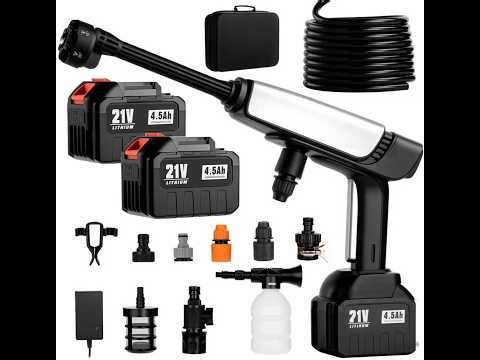 Cordless Pressure Washer Battery Powered,Portable Power Washer with 2pcs 4.5Ah Battery
