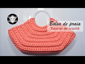 Como fazer bolsa com fio de malha - Tutorial de Crochê - Alça de acrílico | Edi Art Crochê