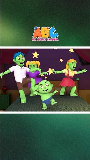 Five Zombies Jumping On The Bed #shorts #halloween #allbabieschannel