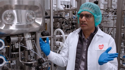 Inside a lab producing meat from animal cells