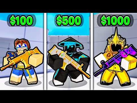 $100 vs $500 vs $1000 Account in Roblox Rivals!