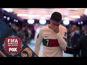 Cristiano Ronaldo walks off the pitch after Morocco eliminates Portugal in the 2022 FIFA World Cup