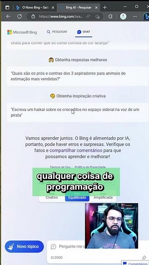 Como usar a IA do Bing para gerar códigos de Python para você