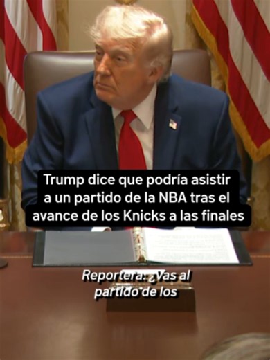 El presidente Donald Trump declaró el miércoles que podría asistir a un partido de la NBA en el Madison Square Garden después de que los New York Knicks avanzaran a las finales por primera vez en 27 años. #trump #Knicks #baloncesto #NBA
