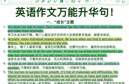 英语作文万能升华句！！