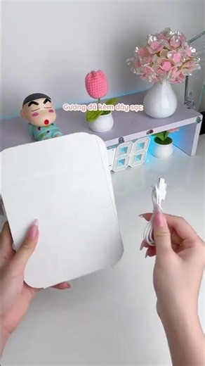 Unboxing gương led gập để bàn