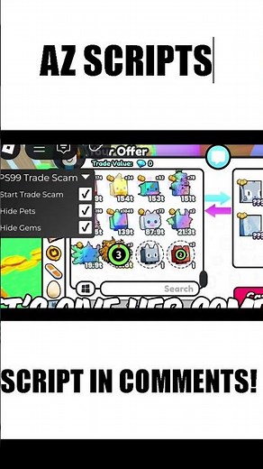 Trade scam script Pet Simulator 99! 💢 #roblox #shorts #fyp #petsimulator99 #codex #robloxfyp