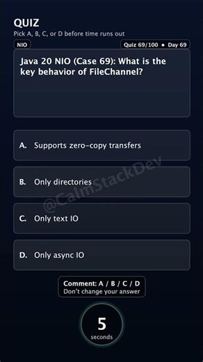 Quiz 269 FileChannel Java20 | #shorts #java #quiz