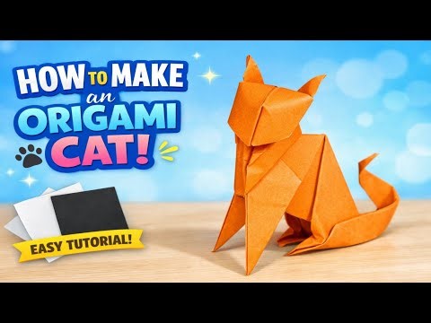 Origami Cat 🐱 Easy Step-by-Step Paper Cat Tutorial (Beginner Friendly )