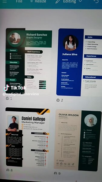 Design Profesional dan Template Resume dalam Canva