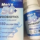 Probiotics for Men, Advanced 50+ Mens Probiotic, Comprehensive Gut & Energy Support with 850 Billion CFU, 1800mg Prebiotics Fiber – Tailored Wellness Mens probiotics for Gut Health Over 50, 360 Caps