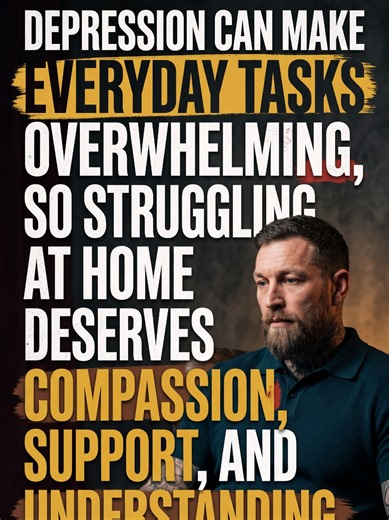 Depression Can Make Everyday Tasks Overwhelming So Struggling At Home Deserves Compassion Support And Understanding.. #depressionawareness #mentalhealth #motherhood #selfcare #emotionalwellbeing