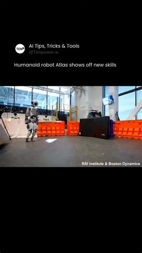 Tenpower.ai on Instagram: "Robots are moving into a whole new era 😳🦿 This 21-second clip of the new electric Atlas looks unreal. Perfect balance. Tight control. Movements that feel less mechanical and more intentional. This is reinforcement learning paying off in the physical world. Atlas weighs around 80–90 kg and was first trained on gymnastics-style motion. Now it is heading straight toward real factory work, with Boston Dynamics, Hyundai, and Google DeepMind pushing it beyond research and 