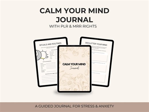 Calm Your Mind Journal MRR PLR, Anxiety Relief Workbook, Mental Reset Planner, Self Care Journal Printable, Daily Reflection & Habit Tracker - Etsy