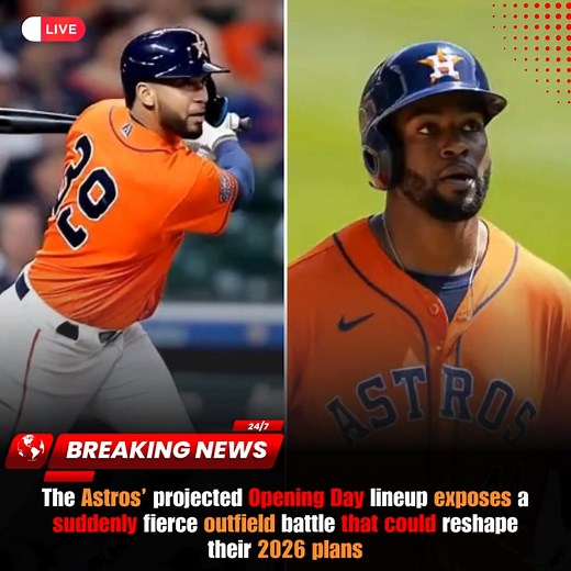 A jolt ripped through Houston this morning as the Astros’ projected Opening Day lineup hit the public—and instantly exposed a suddenly fierce outfield battle that nobody saw coming. What looked like a settled unit just weeks ago now feels like a pressure cooker, with multiple players fighting for spots that seemed guaranteed not long ago. And the shocking part? Every contender is making a real case. Youth, veteran presence, breakout potential—Houston’s outfield has it all, and that’s exactly why
