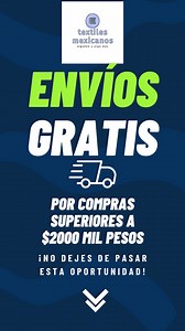 No olvides visitar nuestro catalogo en linea https://textiles-mexicanos.com/catalogo/ Por compras superiores a $2000 mil pesos aplica para envíos gratis a todo México Brindamos envíos a nivel nacional, para que recibas nuestros productos a la puerta de tu emprendimiento, negocio u hogar Te esperamos para brindarte el mejor servicio y la mejor calidad en Textiles #compraenlinea #textilesmexicanos #telasdealgodon #merceria #costura #patchwork #enviosnacionales #enviosseguros | Textiles Mexicanos