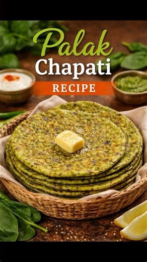 Palak Chapati Recipe | Spinach Roti | Healthy & Soft Green Chapati Recipe