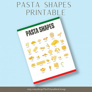 Pasta Shapes Printable | Italian Pasta Shapes Art Print | Pasta Shapes Illustrations | Pasta Types Print | 28 Kinds of Pasta Poster Guide - Etsy