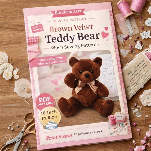 16 Inch Teddy Bear Sewing Pattern PDF | Memory Bear Pattern | Stuffed Bear Pattern to Sew | Soft Toy Plush Pattern - Etsy