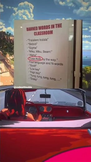 🔥 The 2024 Classroom Ban List Is Wild.😂 Use Arch Btw 😂😂 #funny #memes #trending #coding #programming
