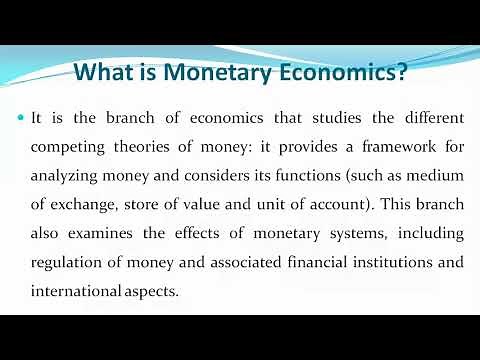 What Is Monetary Economics?