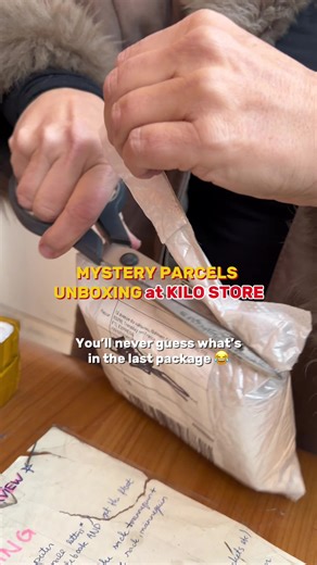 MYSTERY PARCELS 🎁 Unopened webshop returns, sold by weight. No clues. No peeking. Every parcel is a surprise 🎉 📍Available at KILO STORES, THRIFT SHOPS & THE MYSTERY PARCEL STORE #mysteryparcels #unopenedreturns #vintageamsterdam #thriftingamsterdam #treasurehunt @mysteryparcels