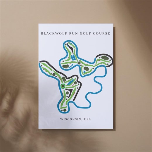 Blackwolf Run Golf Course Map Print, Wisconsin, Golfer Gift - Etsy