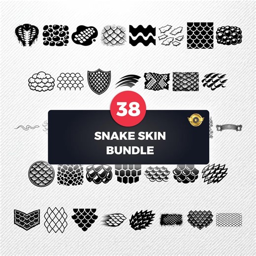 Snake Skin SVG Bundle | 38 Reptile Texture Clipart | PNG Eps Dxf PDF | Vector Scales Pattern for Print & Commercial Use - Etsy