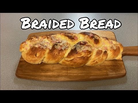 Cheese bacon and onion plaited bread, bacon cheese onion pull apart, how to braid a loaf