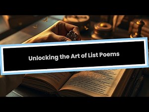 List Poems & How to Write Them