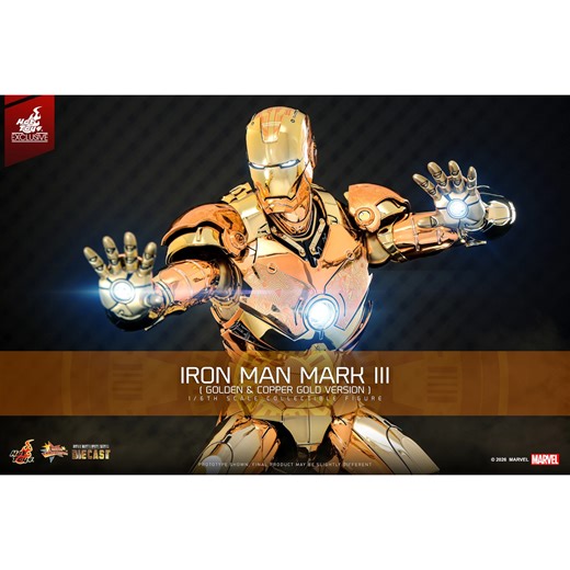 Hot Toys Marvel Iron Man Mark III Golden & Copper Gold Version 1/6 Scale Statue (32.5cm) | Zavvi UK