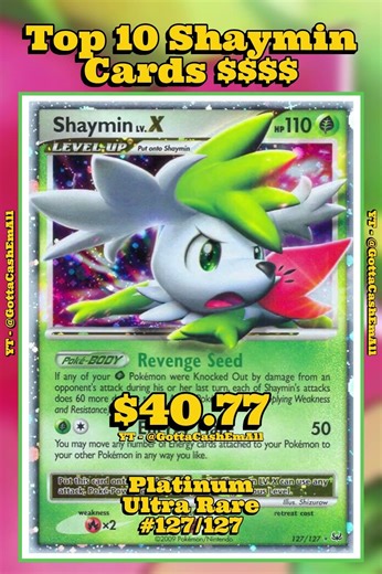 Top 10 RAREST & Most Expensive Shaymin Pokémon Cards EVER! 🌿💎 #pokemon #top10 #tcg #pokémon