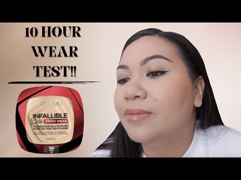 Loreal Infallible 24 Hour Foundation In A Powder | Oily Skin Review and 10 Hour Wear Test