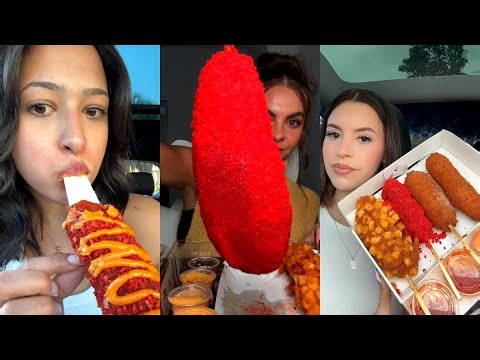 TIKTOK Korean Corn Dog Mukbang Compilation!