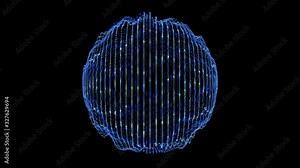 Futuristic Circle Shape Animation. Cyberspace Artificial Intelligence Network. Digital Future Animation Concept. Seamless Loop 4K Abstract Digital Background. Big Data Flow Concept. Neurones Networks