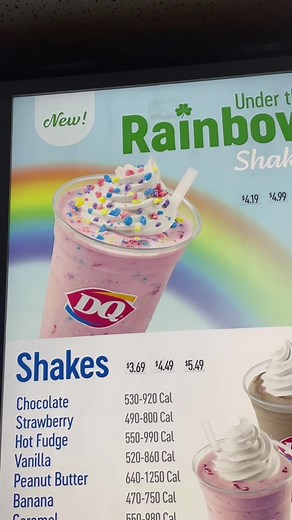 New Under the Rainbow Milkshake at Dairy Queen Meriden CT