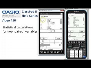 ClassPad Help 410 - Statistical Calcs: Two Variables