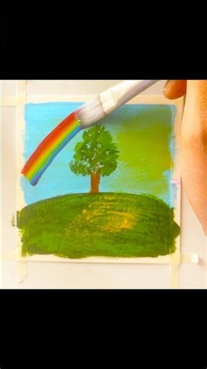 Super easy rainbow painting/ Acrylic painting for beginners