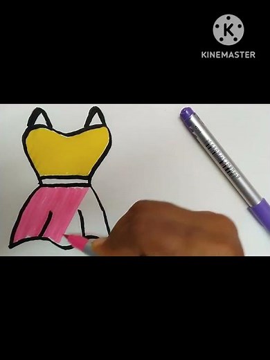 How to draw a frock step by step drawing for kids