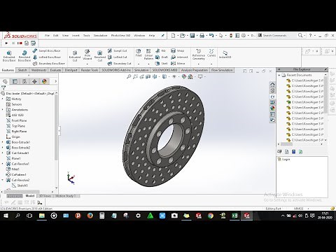 How to design Disc Brake in solidworks