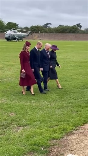 295K views · 7.4K reactions | Princess Kate wore a maroon Emilia Wickstead dress and a Jane Taylor hat to greet President Trump and First Lady Melania in the Walled Garden at Windsor Estate during their historic state visit. : emilynashhello | HELLO! Canada | Facebook