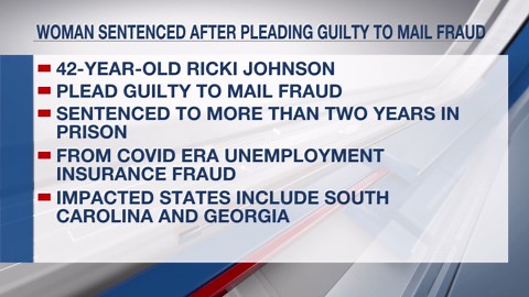 Edgefield County woman sentenced to prison for multi-state unemployment fraud