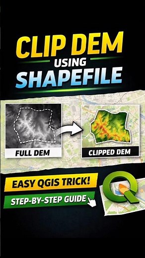 Clip DEM Using Shapefile in QGIS #shorts