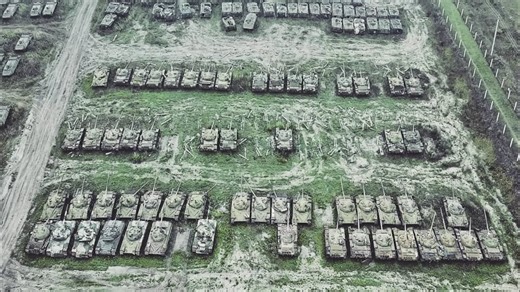 Satellite footage reveals a mysterious Russian tank base