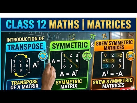 Transpose of matrices and symmetric and skew symmetric matrices introduction
