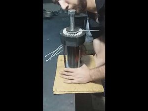 Inserting coil stator First Test Amazing Homemade Winding Machines DIY .MWD.
