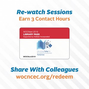 🔹Re-watch educational sessions from WOCNext 2019 🔹Earn 3 Contact Hours (by viewing 3 specific sessions) 🔹Share the content with up to 3 colleagues Get started at wocncec.org/redeem. Instructions are on the back of the Library Pass and were emailed to attendees. | Wound, Ostomy, and Continence Nurses Society - WOCN